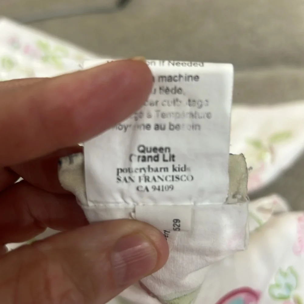 Pottery Barn Kids Butterfly Cherry Blossom Queen top sheet 100% organic cotton